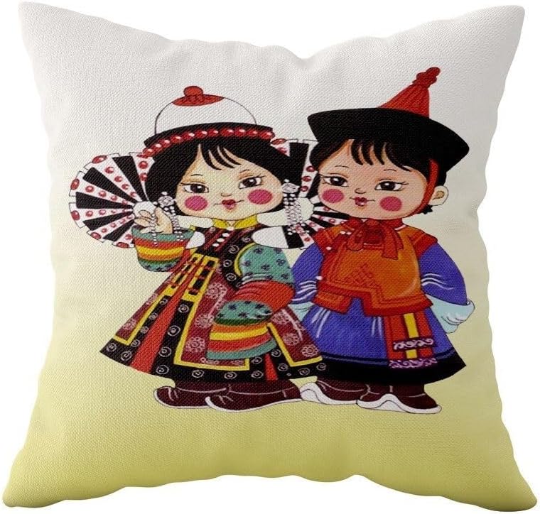 Pelangi Etnik Desenli Çift Taraflı Gizli Fermuarlı Yastık Kılıfı Kırlent Koltuk Yastık Kılıfı, Beyaz-Kırmızı 43 x 43