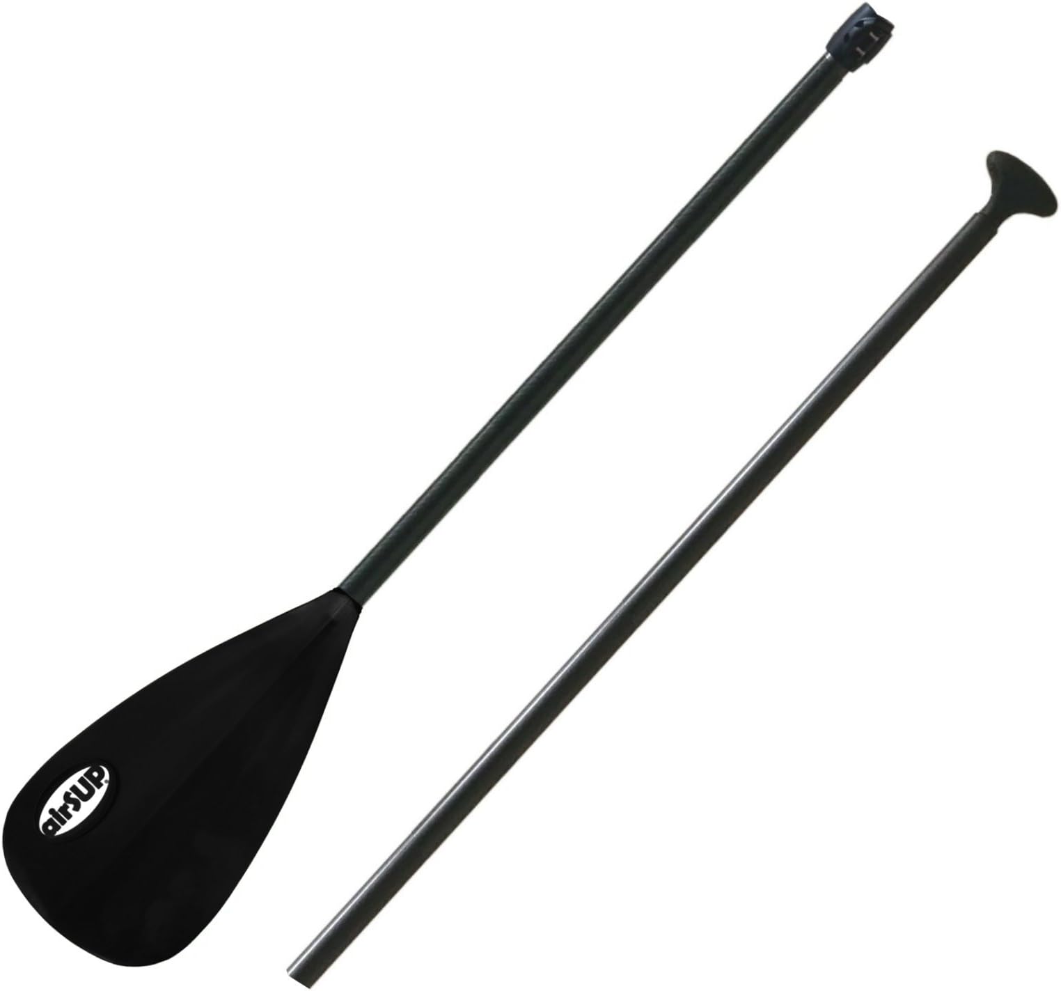 Adjustable 2 Piece Carbon Paddle for airSUP / Stand Up Paddle Surfing and Flat Water, Plastic Blade, total 29oz! Black vario