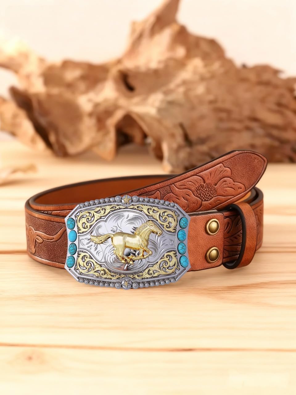 JAOYU Cowboy Belt Buckle for Men Women Ghost Skeleton Skull Western Longhorn Texas Rodeo Belt Buckle for Cowboy Cowgirls - Image 4
