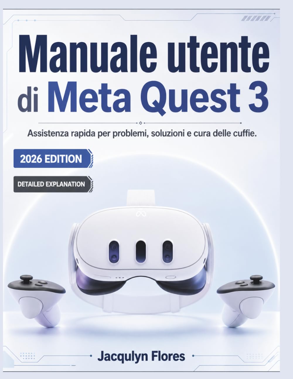 Manuale utente di Meta Quest 3: Assistenza rapida per problemi, soluzioni e cura delle cuffie.