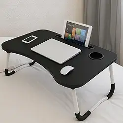 Mesa Dobrável Portátil para Notebook e Laptop – Ideal para Cama, Sofá e Escritório | Linha Premium com Porta-Copos e Suporte para Tablet