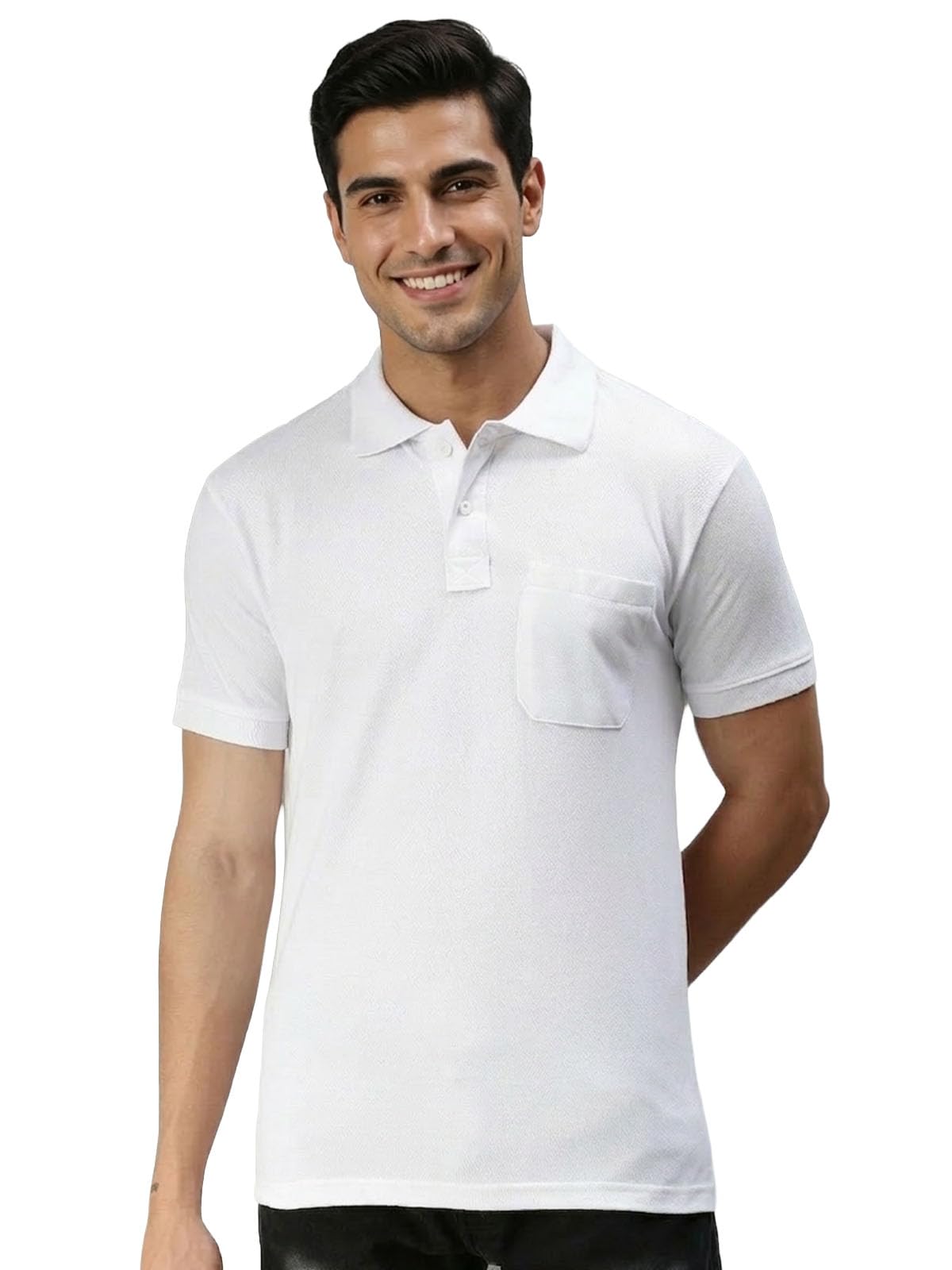 lux cozi Men’s Polo T‑Shirt | Comfortable Cotton Blend, Band Collar, Regular Fit | Stylish & Premium All Day Wear-picture-11