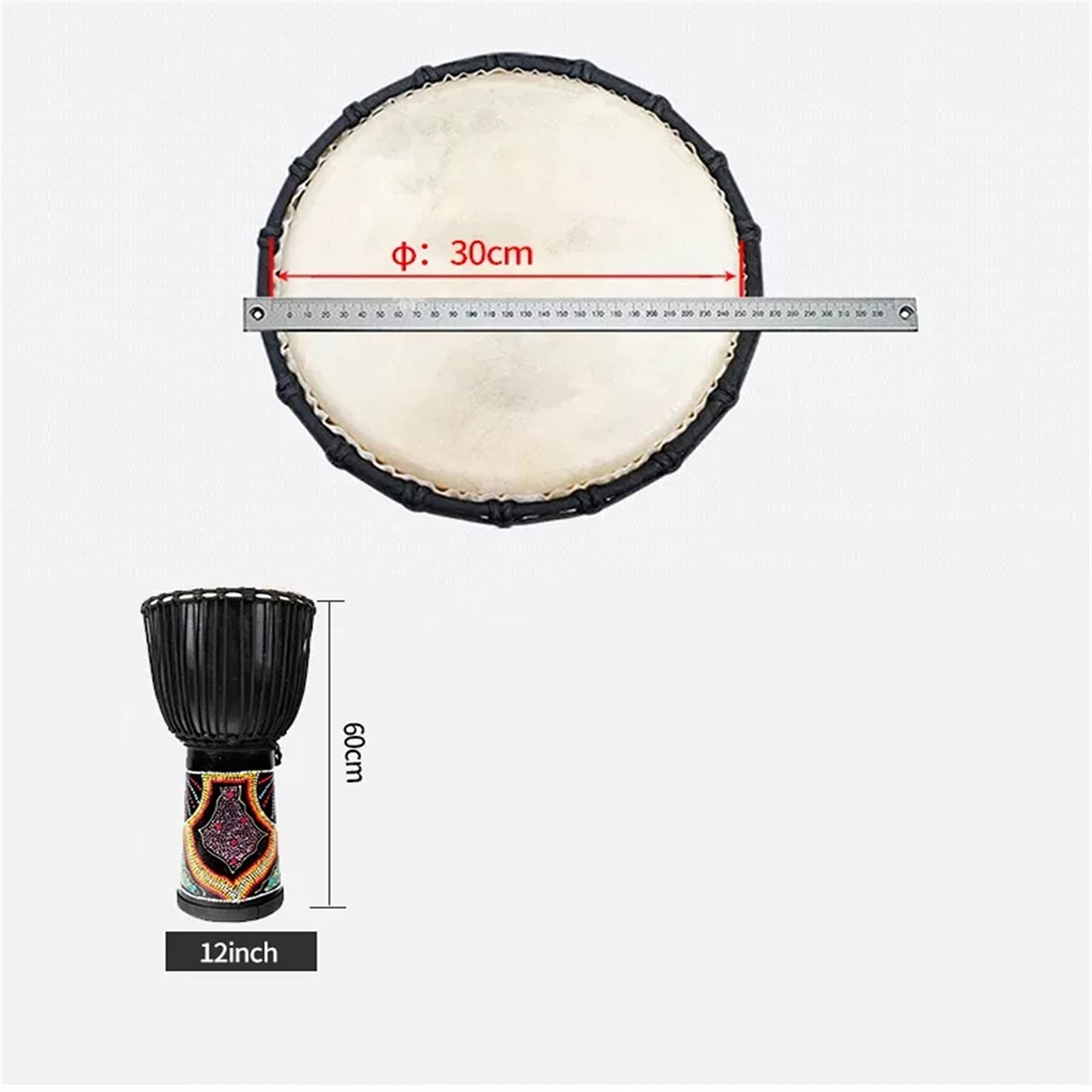 Amazon | ジャンベ アフリカンドラム 12インチ木製レザーDjembe