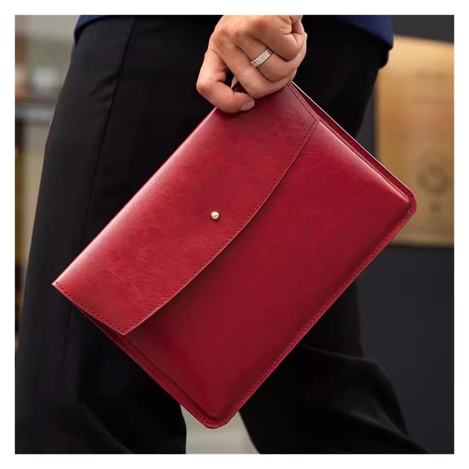 Etui na dokumenty ze skóry PU, Etui na dokumenty ze skóry PU, wielokolorowe, 24x17 cm(Red)