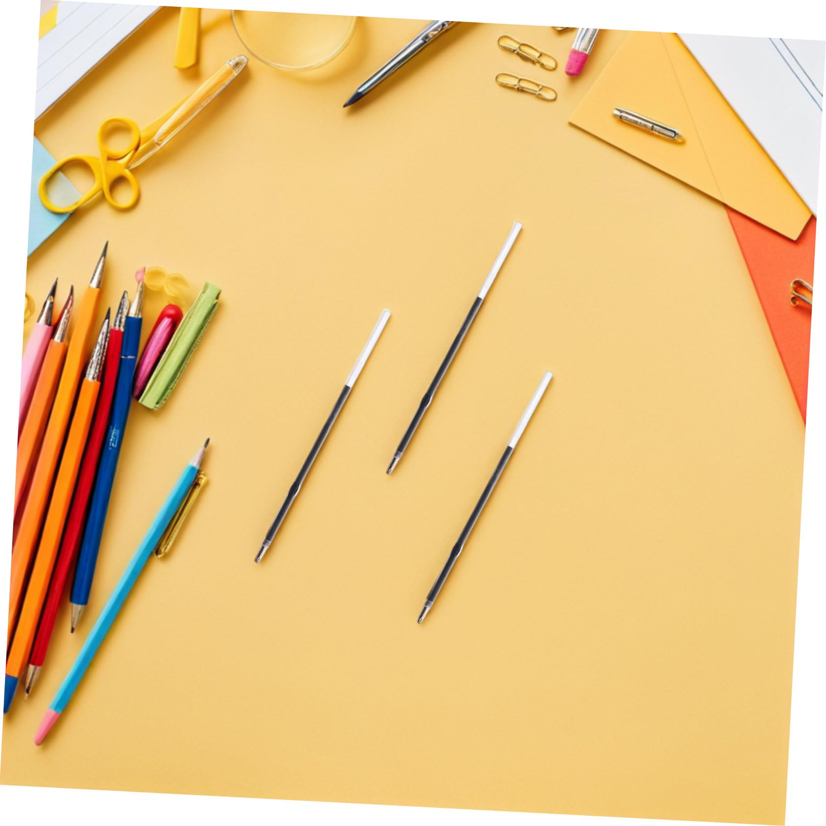 600 Pièces Recharges pour Stylo Bille Noir Recharges Remplaçables pour Stylos à Bille Installation Facile Usage Prolongé pour Bureau et École