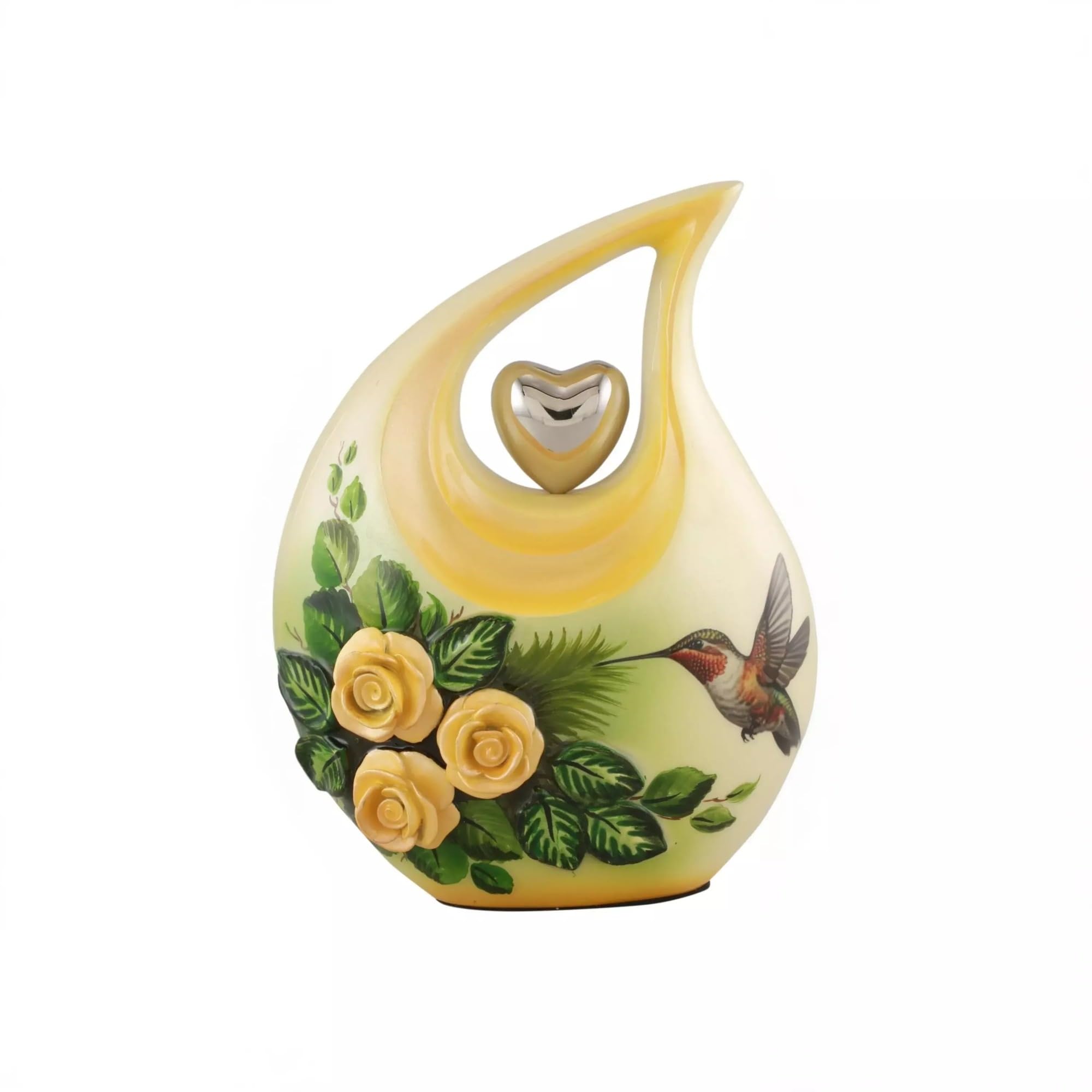 Large Black Teardrop Urn with Engraved Red Heart for Human Ashes Male - Urns for Adult Men and Women - Cremation Urns for Ash, Funeral/Burial Urns, Decorative and Keepsake ERN, Heart Urn, 2.5 LTR — image 1