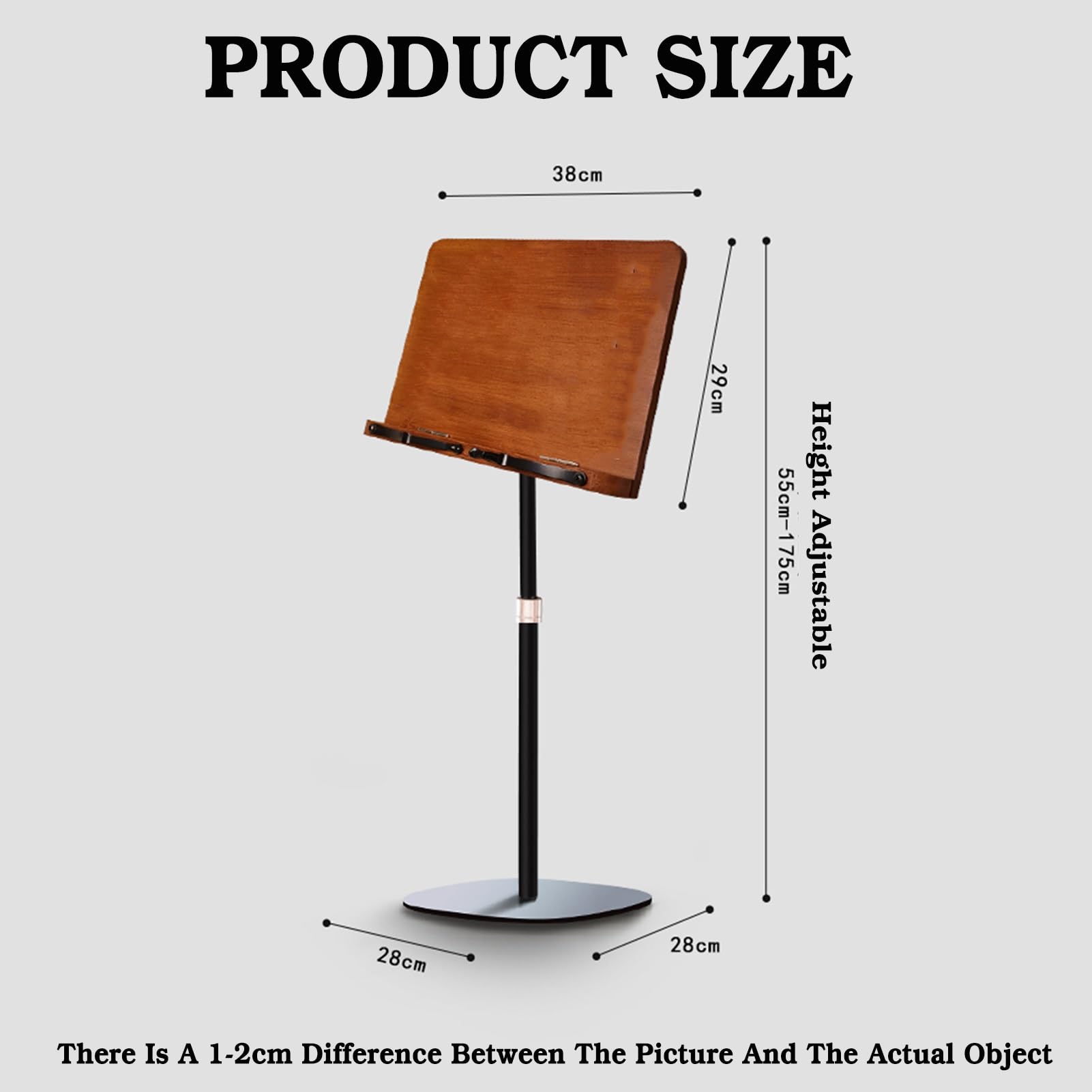 Generico Leggio da Pavimento Regolabile (55-175 cm) - Supporto per spartiti e Libri Girevole a 180° per casa e Ufficio - Design Versatile ed ergonomico (Colore 1)
