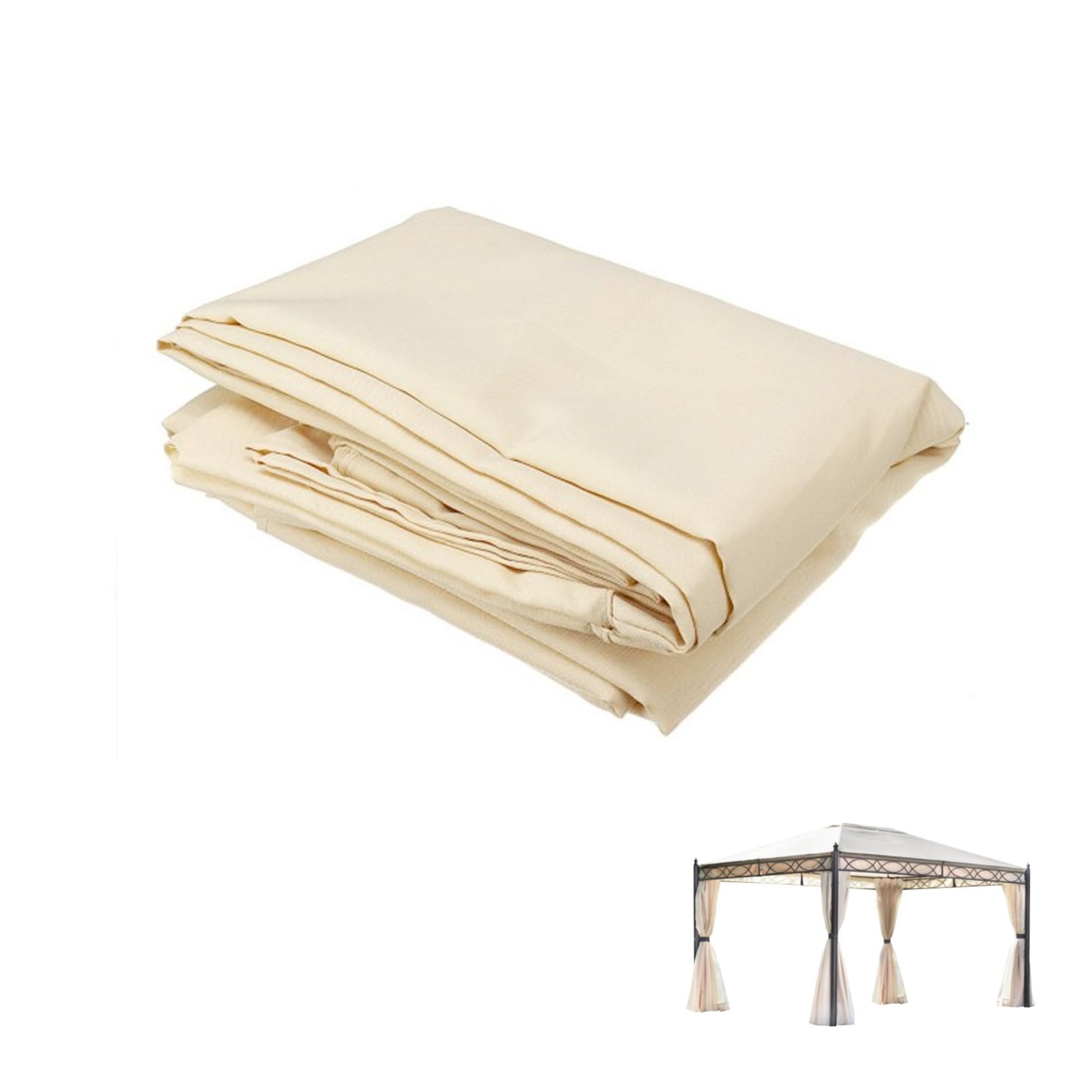 Telo di ricambio per gazebo Greenwood GAZ372 3x4m antivento poliestere resinato 210 gr sabbia