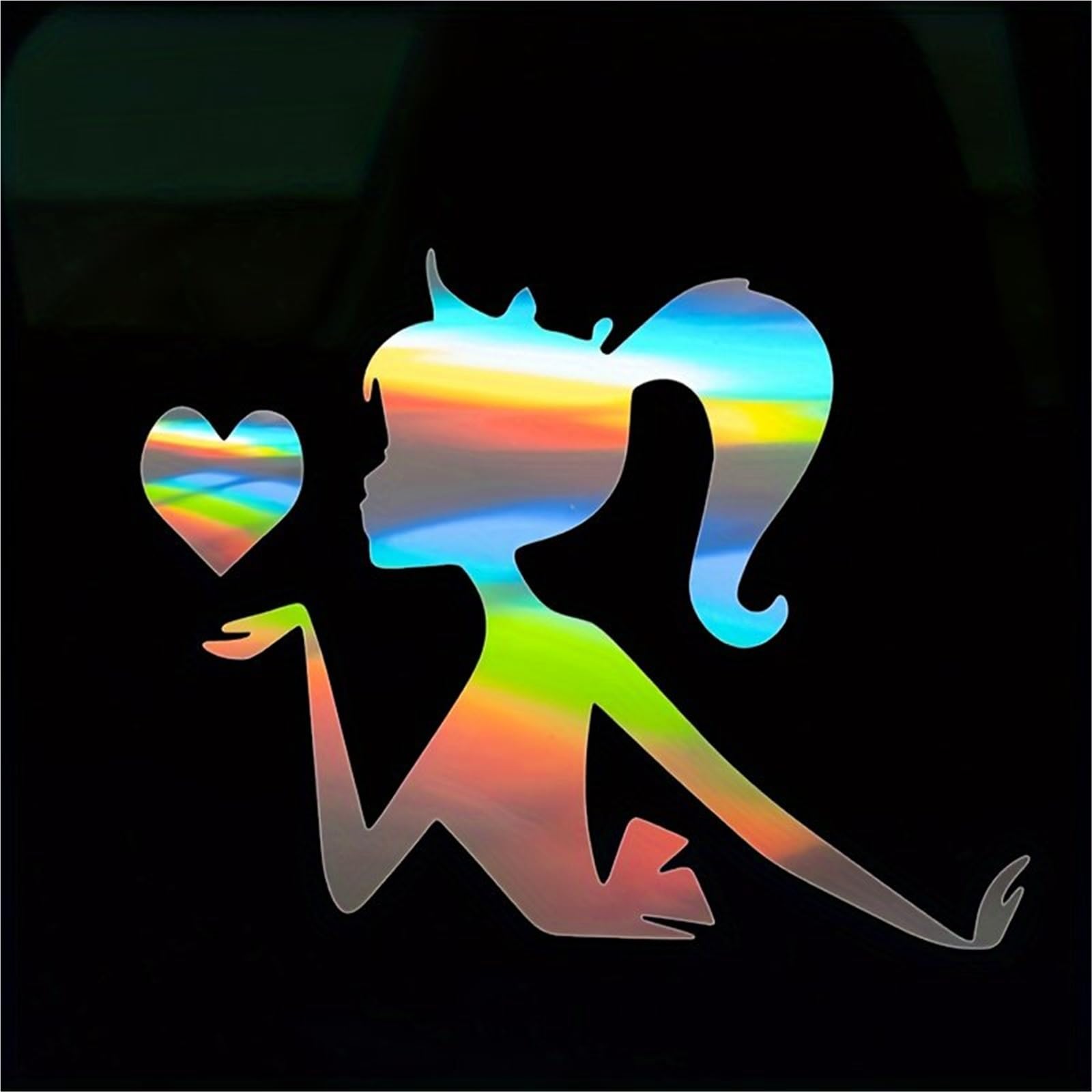 HAfgDJ Rainbow Pride Heart Sticker, Waterproof Decal for Motorcycle Bicycle Helmet Laptop