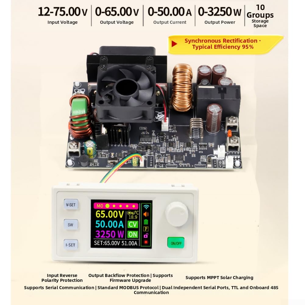 Alimentatore DC 65 V 50 A 3250 W LCD MPPT solare (A)