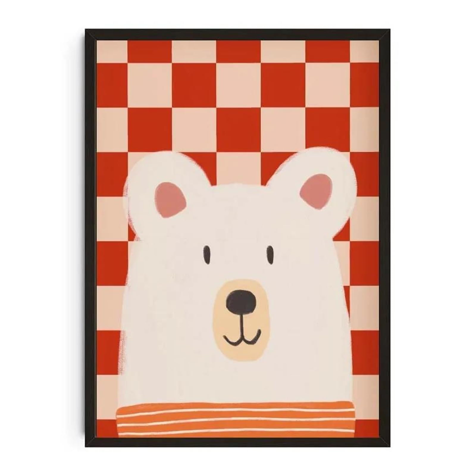 XENITE Wall Art Canvas Prints Animals Poster Prints Nordic Floral Bunnies Nursery Cool Bear Goose Wall Art Whimsical Rabbit Canvas Painting For Kids Room Playroom Decor(K,30x40cm)