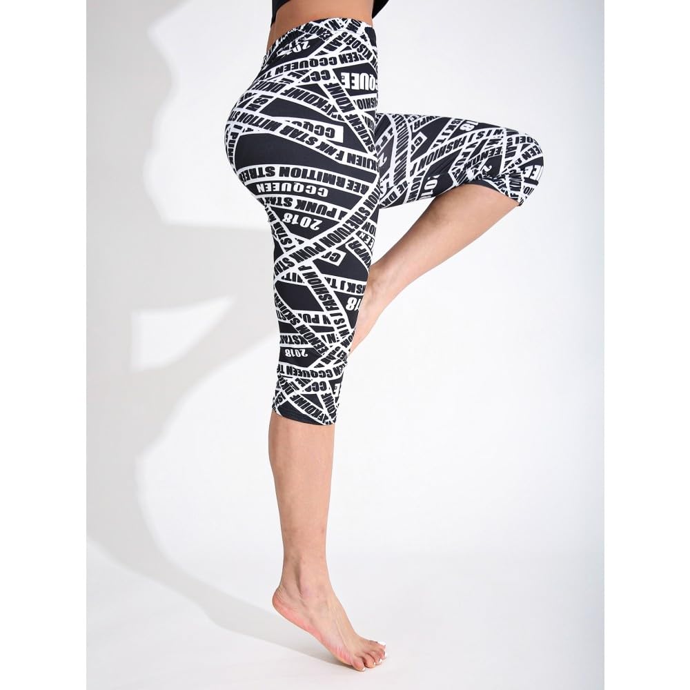 DYRBF Leggings da donna a vita media, lunghezza 7/8, alta elasticità, controllo della pancia, pantaloni da allenamento, per palestra, corsa, abbigliamento casual