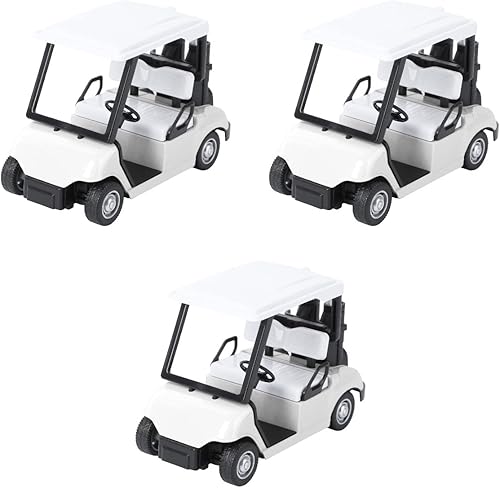 Homoyoyo Paquete de 3 carritos de golf de metal fundido, mini carrito de golf de metal a escala 1 20, figura en miniatura para decoración del hogar