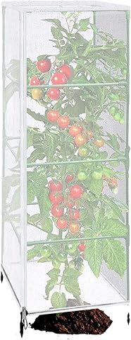Cubierta de red para plantas anti – 150 x 45 cm Red de jardín protectora cremallera – Barrera anti para jaulas de tomates, para frutas, verduras, flores, rosas y pepinos