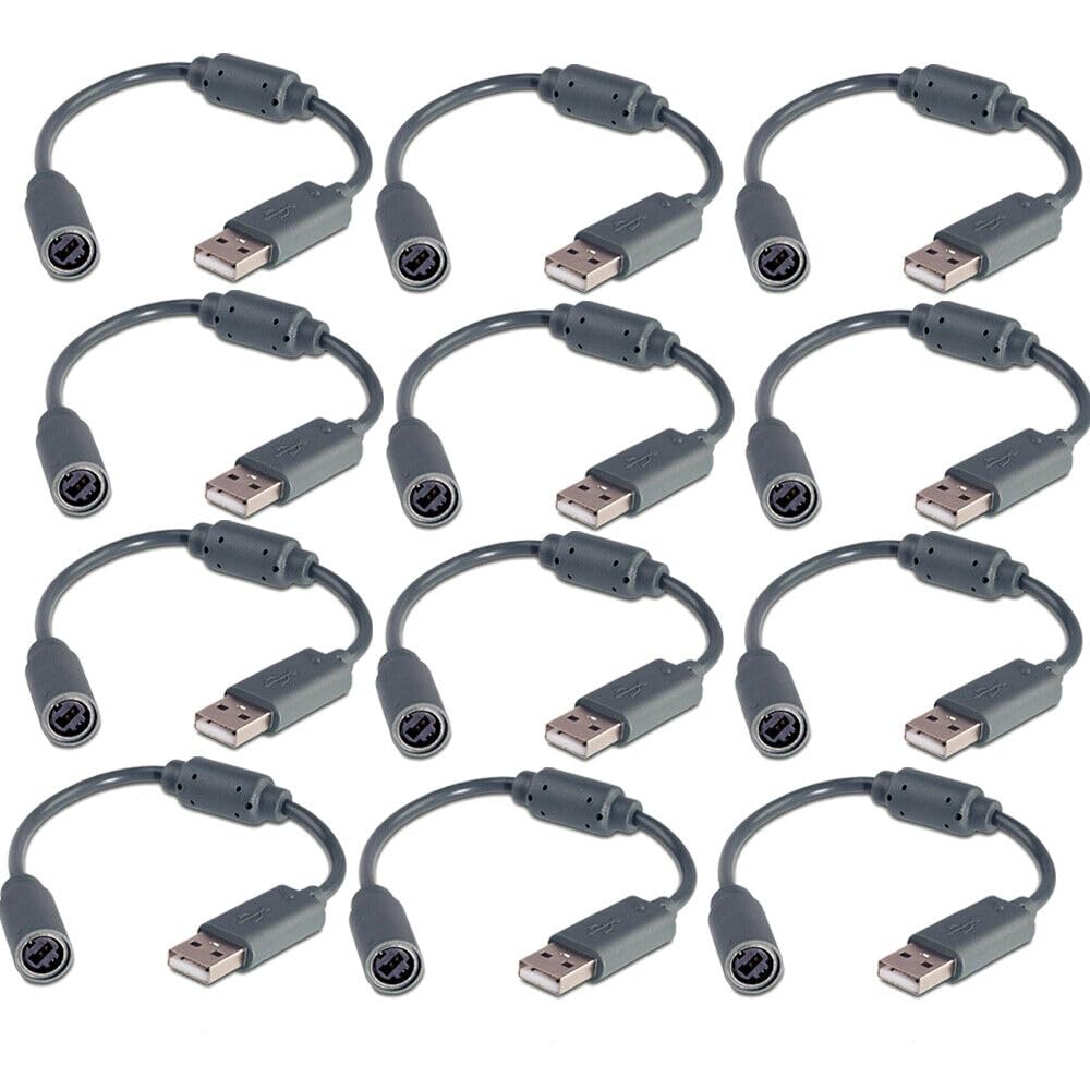 12pcs Replacement USB Breakaway Dongle Cable Cord Adapter Fir For Xbox 360 PC Wired Controller