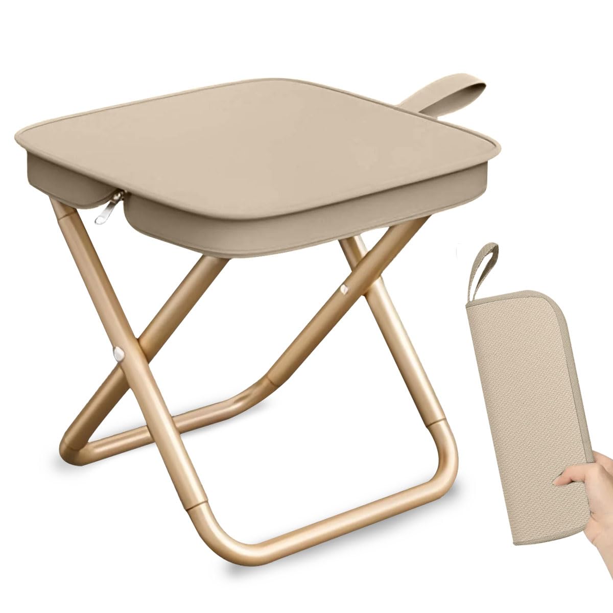 Tabouret Pliable GEERTOP - Ultra Léger 0,7kg Pour Camping, Pêche, Jardin - Support 136kg