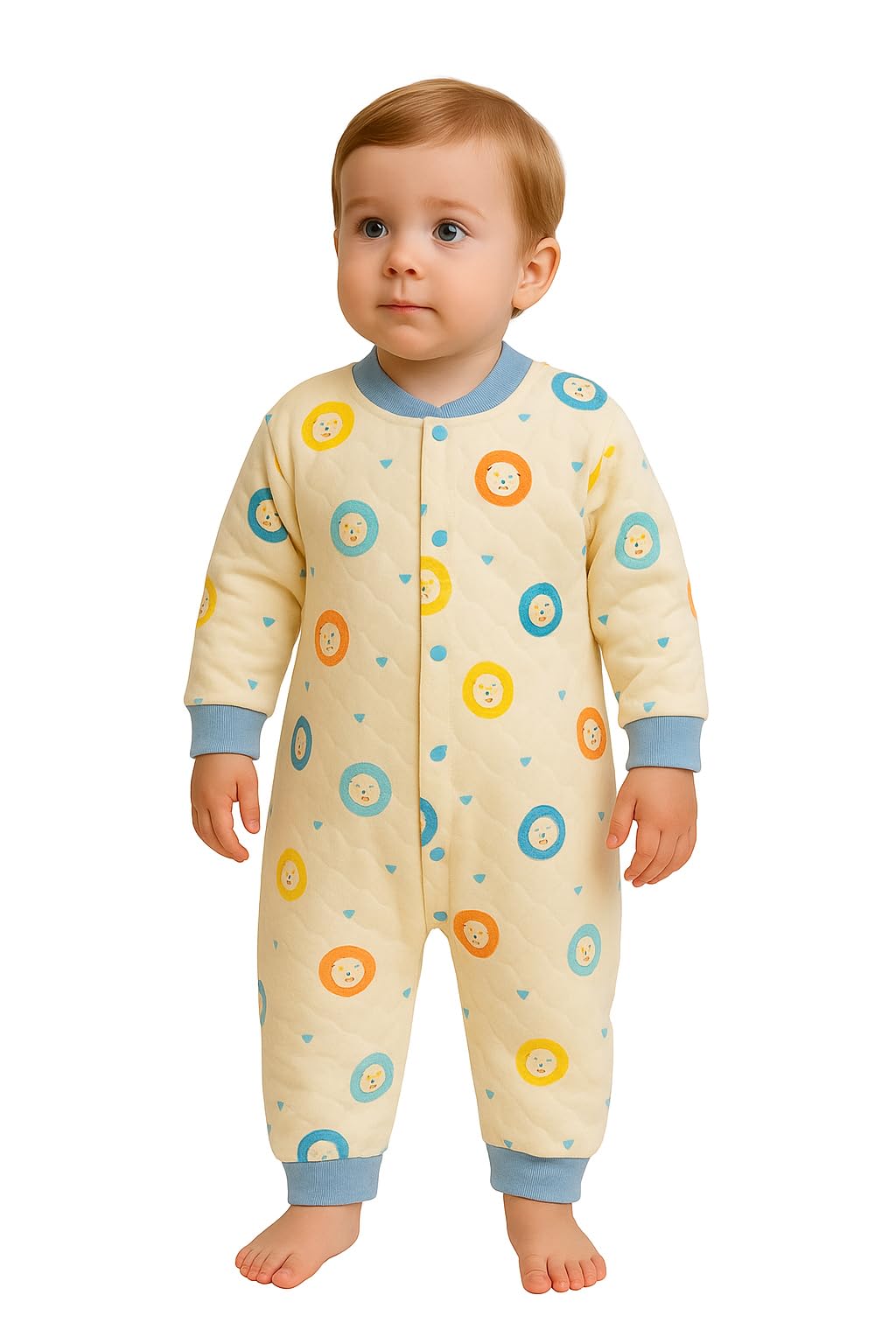 bold n elegant Full Sleeve Winter Warm Fleece Footless Romper Jumpsuit Sleepsuit Bodysuit for Newborn to Toddler Baby Boy & Girl-picture-30