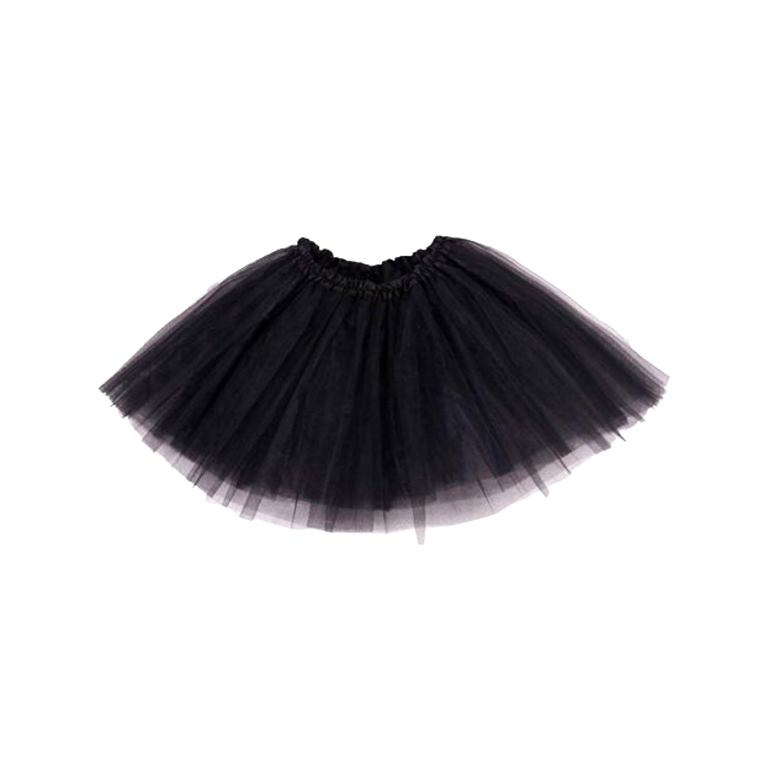 Lizzy | Tutu Skirt | 3 Layer, Short, Black, Adult Size, Tulle | Elastic Waistband, Lightweight, Fluffy Layers | Fancy Dress, Hen Party, Costume Accessory
