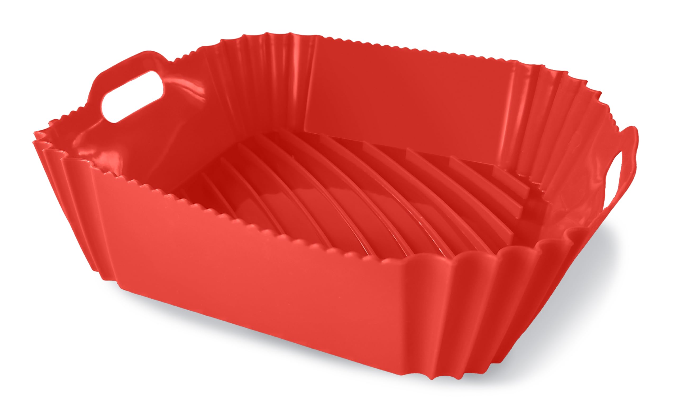 Guardini, Square Mould with Handles 22 x 22 cm, Ideal for Air Fryer, Food Silicone, Red, Air Fryer Line