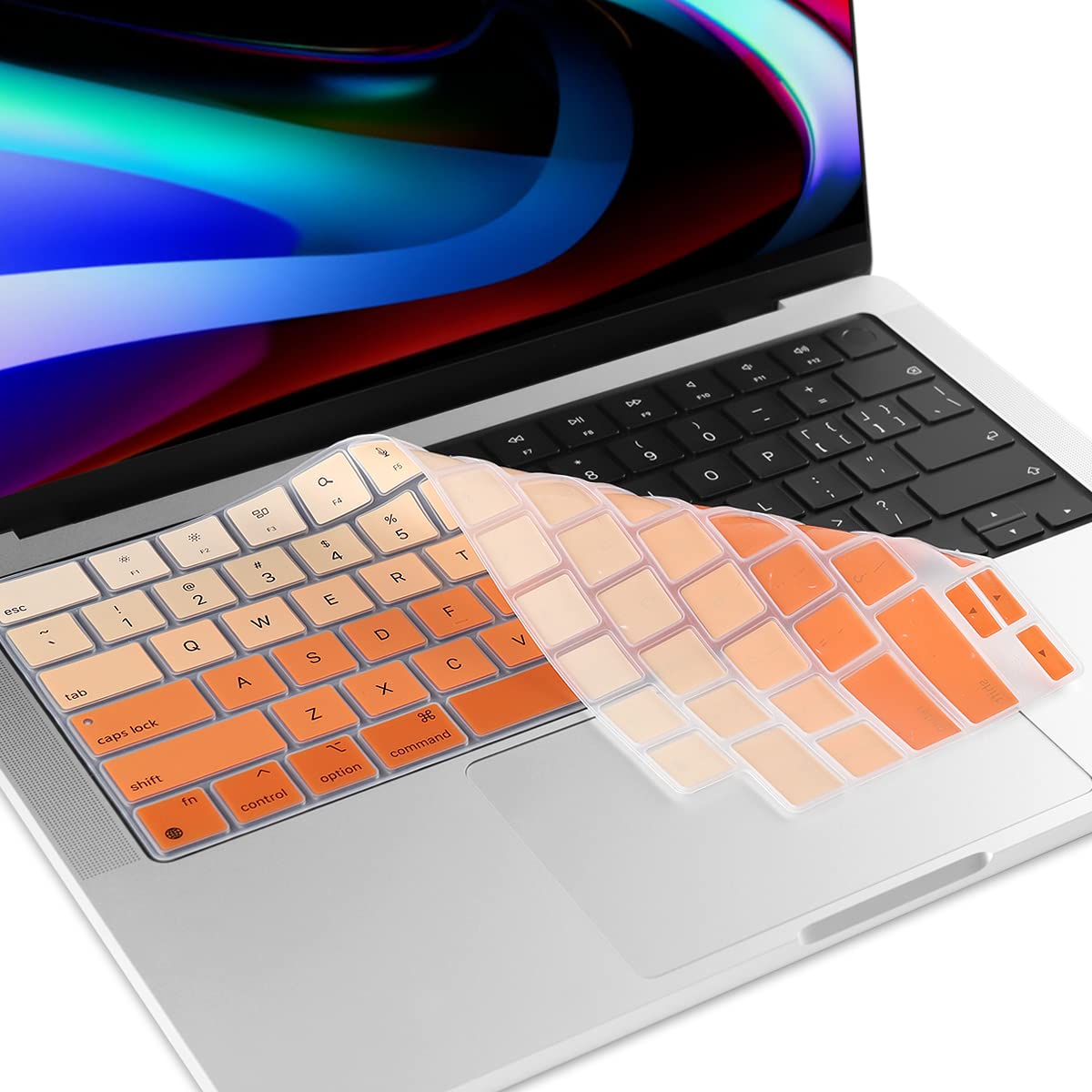 Batianda Cover Per Tastiera In Silicone Sfumato Per MacBook Pro 13 M1 M2 2022 2020 Release A2338 A2289 A2251 E MacBook Pro 16 A2141 2019, Colorato