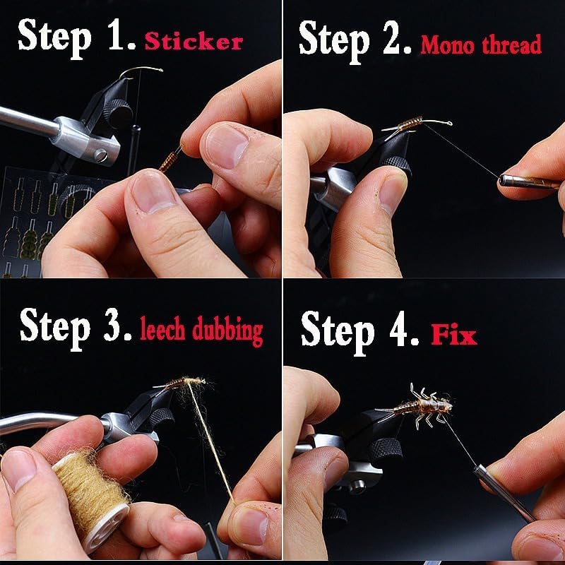 Pack of 10 Set Fly Fishing realistc Nymph Fly Rubber Body Components Pack Artificial stonefly Nymph Bodies&Legs Tying Materials