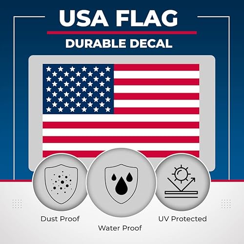 Miniatura 6 de Calcomanías de bandera de Estados Unidos (paquete de 03) calcomanías patrióticas de 5 x 3 pulgadas, calcomanías de bandera estadounidense