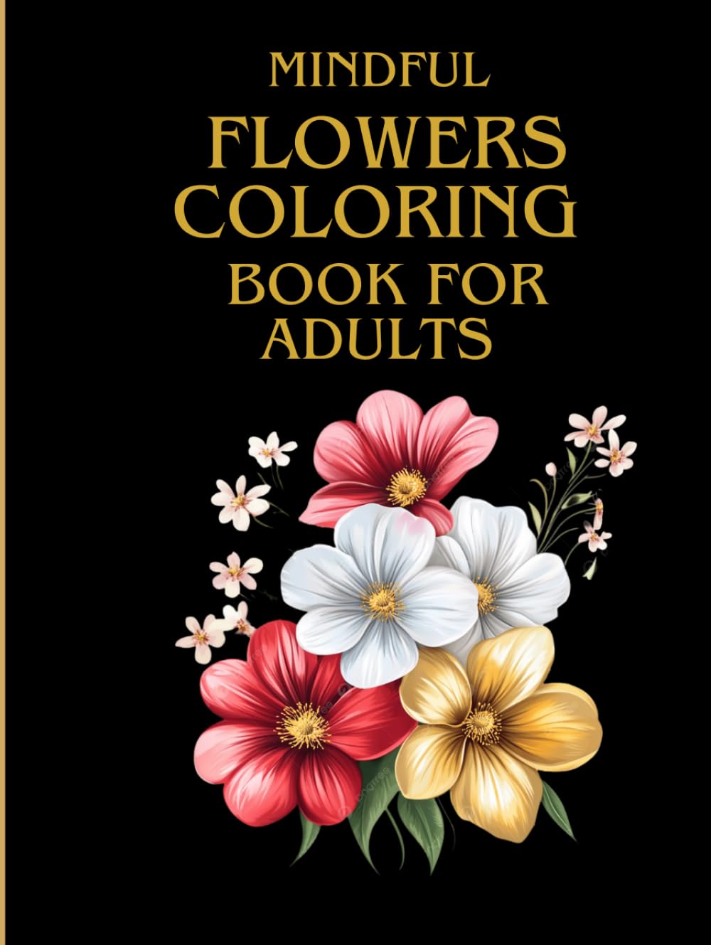 Flowers coloring book for adult and teens bold and easy: Mindful coloring book