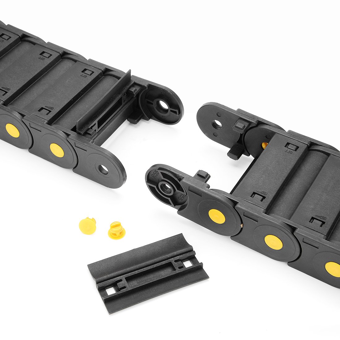 sourcing map R55 25mm x 77mm Plastic Closed can Open Cable Drag Chain Wire Carrier 1M Long