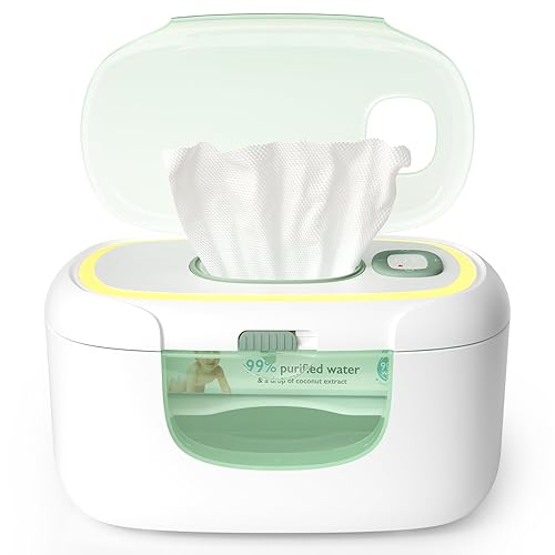Momcozy - Calentador de toallitas para bebé, dispensador de toallitas de gran capacidad para 100 unidades, calentamiento rápido de 10 minutos con 4