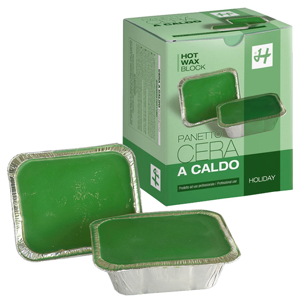 CERA A CALDO CLOROFILLA VASCHETTA 2X500 GR - HOLIDAY DEPILATORI