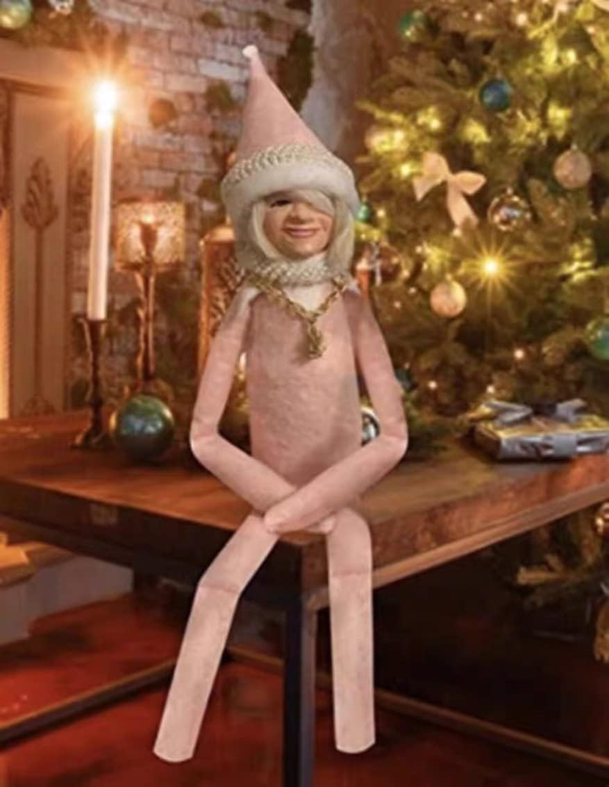 Meuimdry Christmas Elf Doll, Handmade Black Elf Hip Hop Doll, for Home Garden Decoration Holiday Halloween Toy