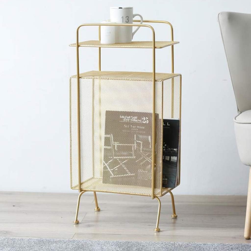 Decorative Metal Wire Magazine Holder, Organizer, Books, Newspapers, Tablets, Laptops in Bathroom, Family Room, Office(E)