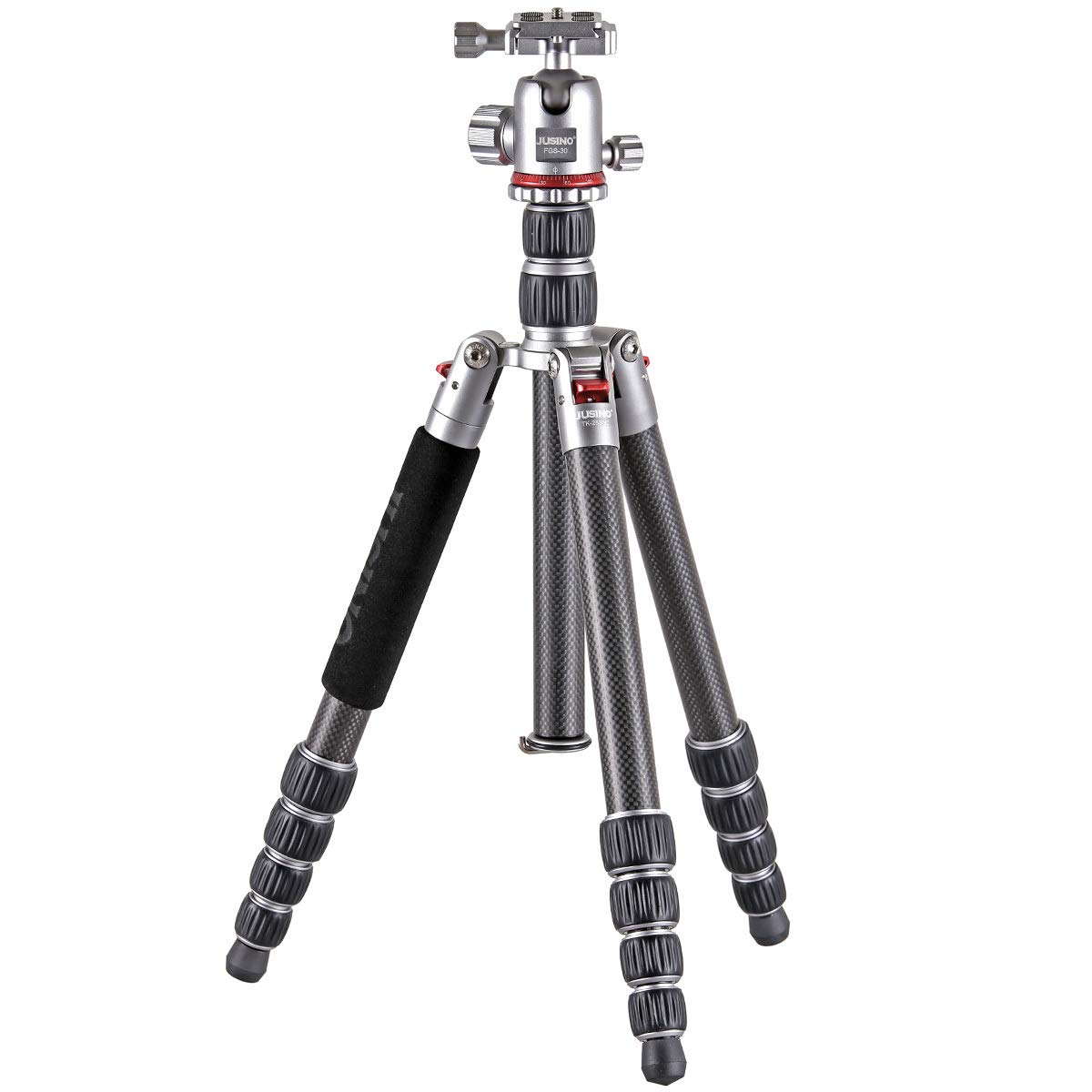 JUSINO Trípode de Carbono versátil con función monopod hasta 158 cm/8 kg + rótula TK-2535C FGS-30