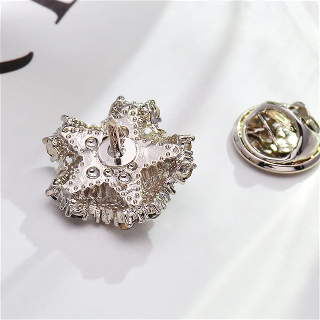 Star Anti-Glare Collar Button Neckline Decoration Collar Pin Women's Shirt Collar Suit Men's Corsage Pin Accessories (2.*2.cm)