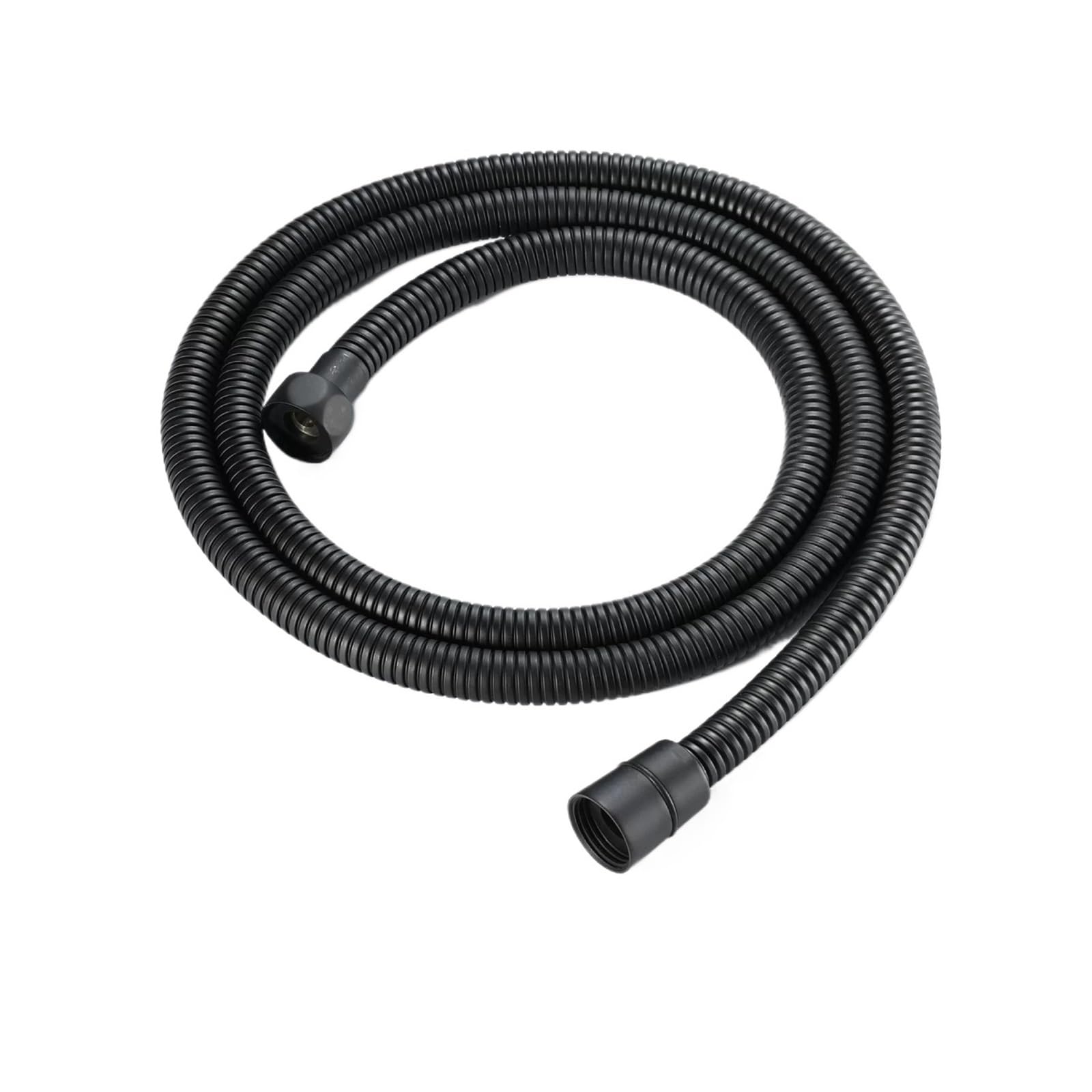 1.5M Brushed Gold & Grey PVC Shower Hose, Flexible Extension Pipe for Bathroom(Black)