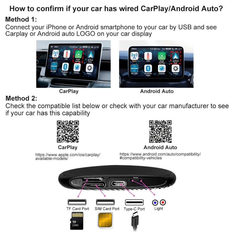 Image of CarPlay Ai Box 8+128G Android 13 Wireless Carplay Android Auto QCM6125 8-Core CPU 4G LTE for VW Audi Kia Fiat