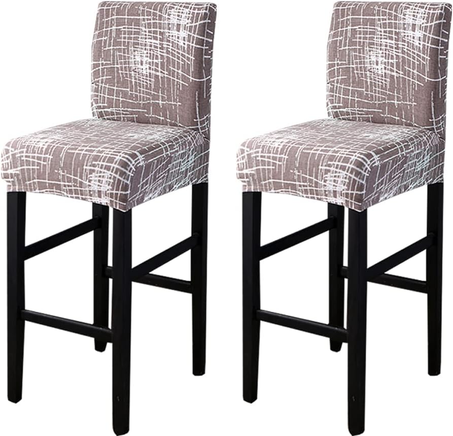 Bar Stool Covers,2 Pack Stretch Bar Stool Covers with Backs