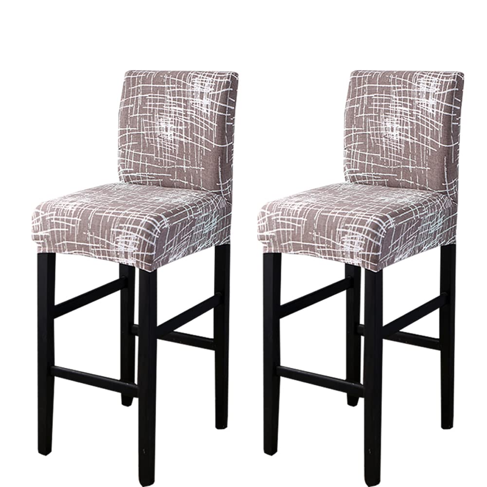Bar Stool Covers,2 Pack Stretch Bar Stool Covers with Backs Removable Bar Stool Chair Covers