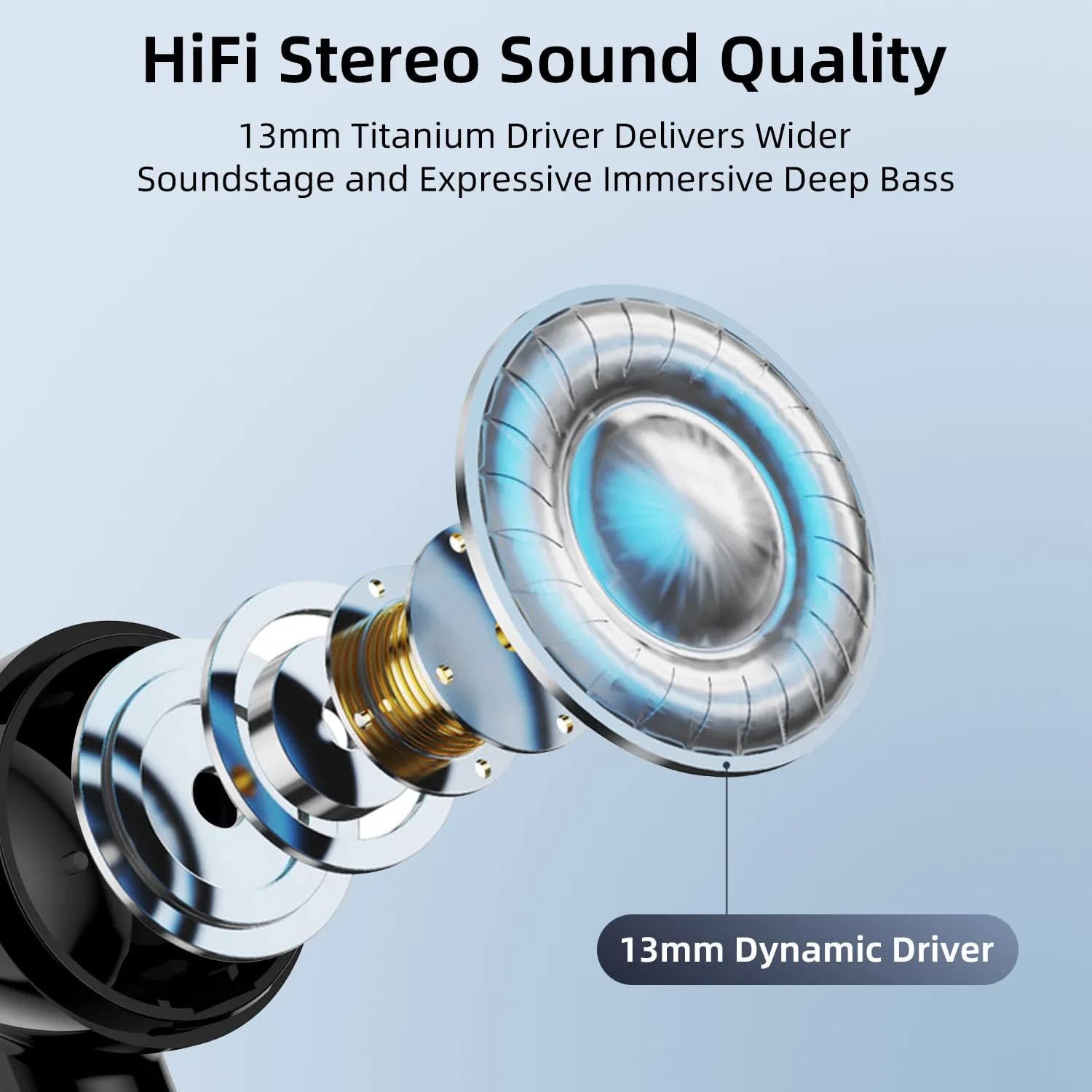 AD J8 Pro ANC+ENC Bluetooth Earbuds 5.3 TWS HiFi Stereo 13mm Wireless Active Noise Cancelling Headphones in Ear LED Display Long Playtime IP7 Waterproof Headset 4 Mics Earphone Touch Control (White)