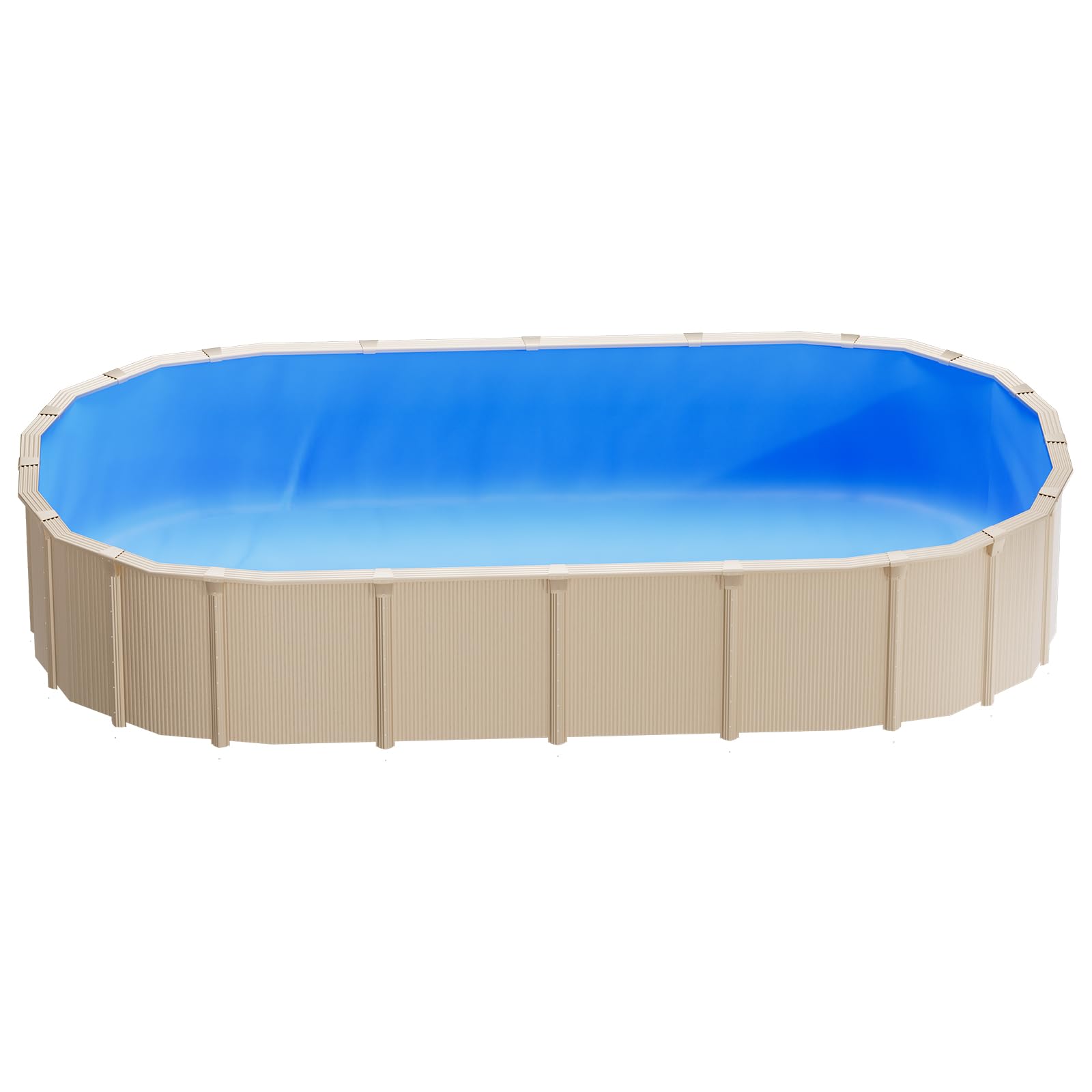 VEVOR Liner per Piscina Ovale 375 x 732 cm con Bordo a Incastro, Rivestimento Interno per Piscina Fuori Terra, Pellicola in Vinile Resistente, Altezza Parete 120 cm, con Toppe di Riparazione, Blu