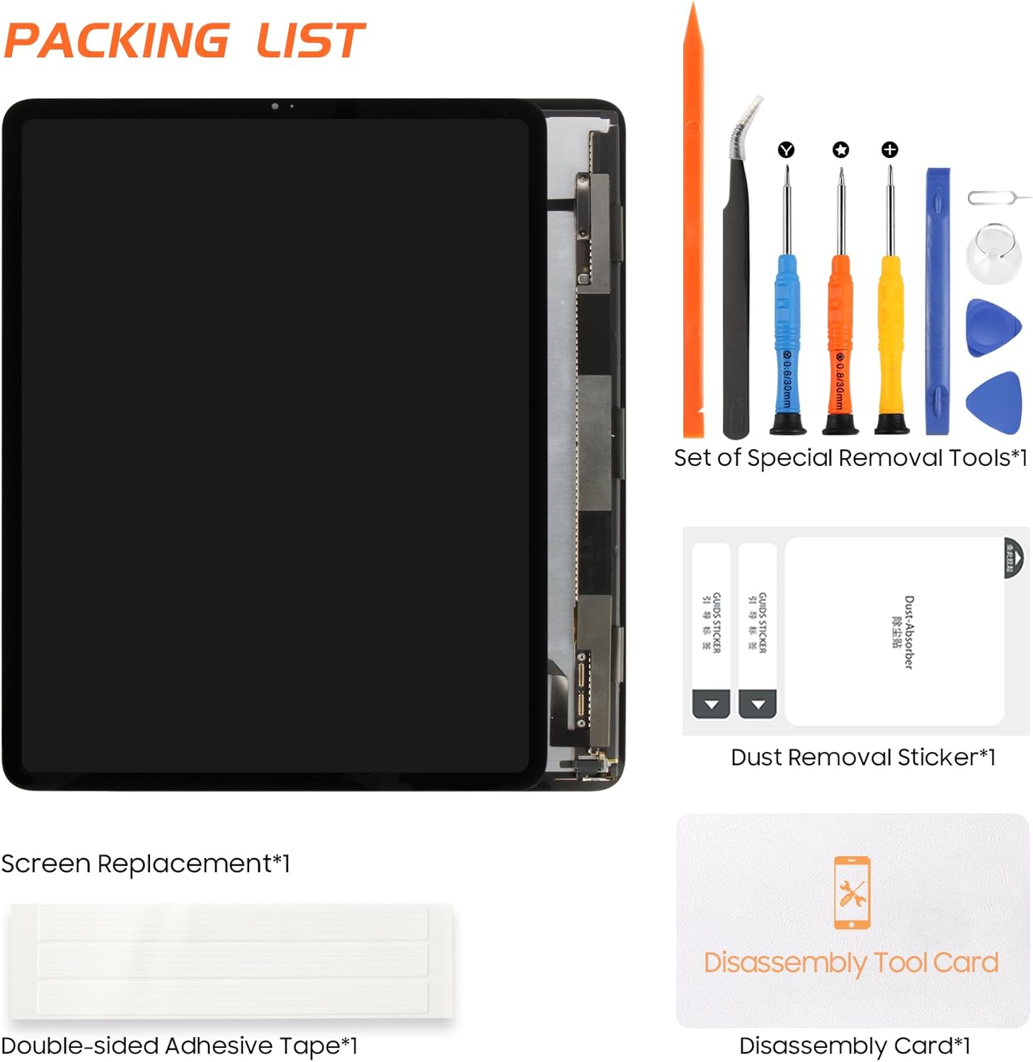 A2229 A2014 LCD Replacement for iPad Pro 12.9 2018 2020 Screen Replacement for iPad Pro 12.9 3rd 4th Gen LCD Display A1895 A1876 A2069 Screen Digitizer Touch Assembly+Installation Video