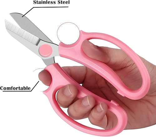 Miniatura 3 de Tijeras de jardinería de hoja afilada púrpura de acero de aleación para cortar flores, recortar plantas de patio, floristería, setos de hierbas y