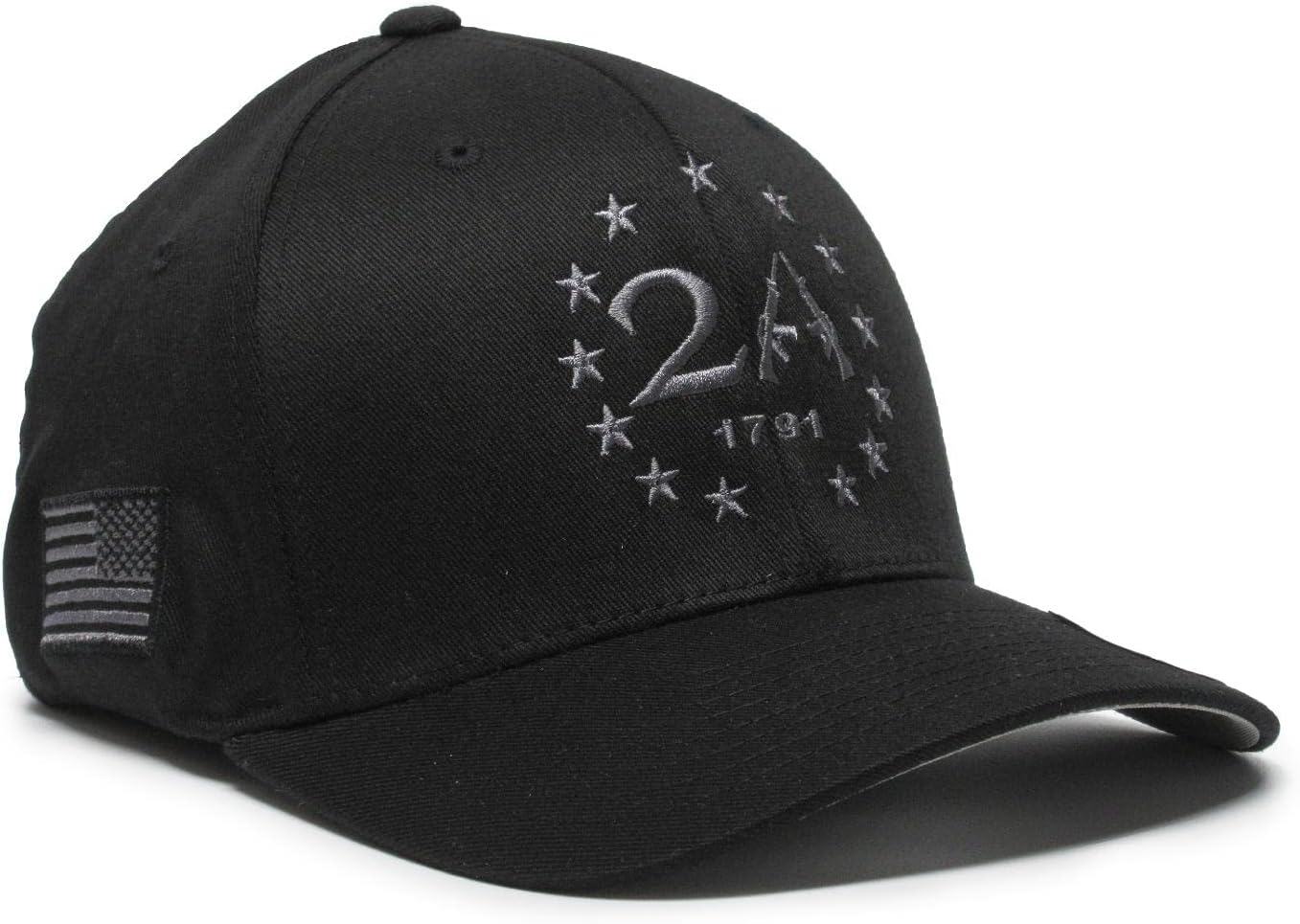 2nd Amendment 1791 2A 13 Stars hat Black/Gray Cap Fit for Life Hat Cap