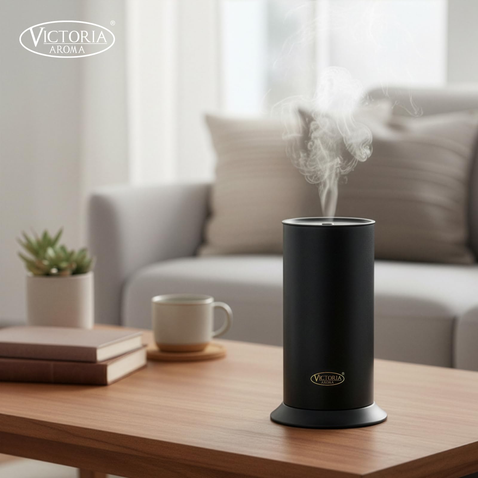 Victoria Aroma Diffuseur d'huiles essentielles sans eau (noir mat) | Machine à parfum d'air froid pour grandes pièces jusqu'à 1000 m², maison, bureau, hôtel, spa