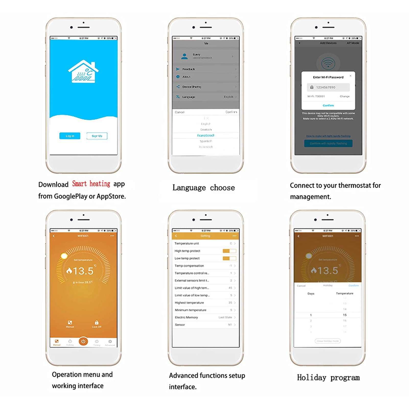 Honeywell Thermostat LEVOIT For Home, WiFi Programmable Digital