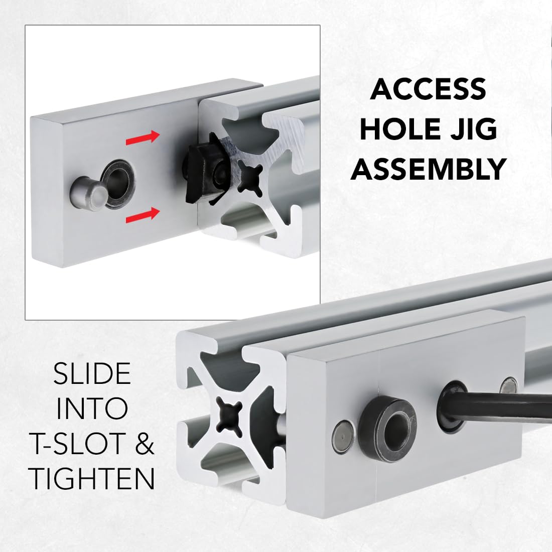 8020, 6075, 15 Series, Access Hole Drill Jig for 1.5" x 1.5" T-Slot Aluminum Extrusion 80/20 Tools