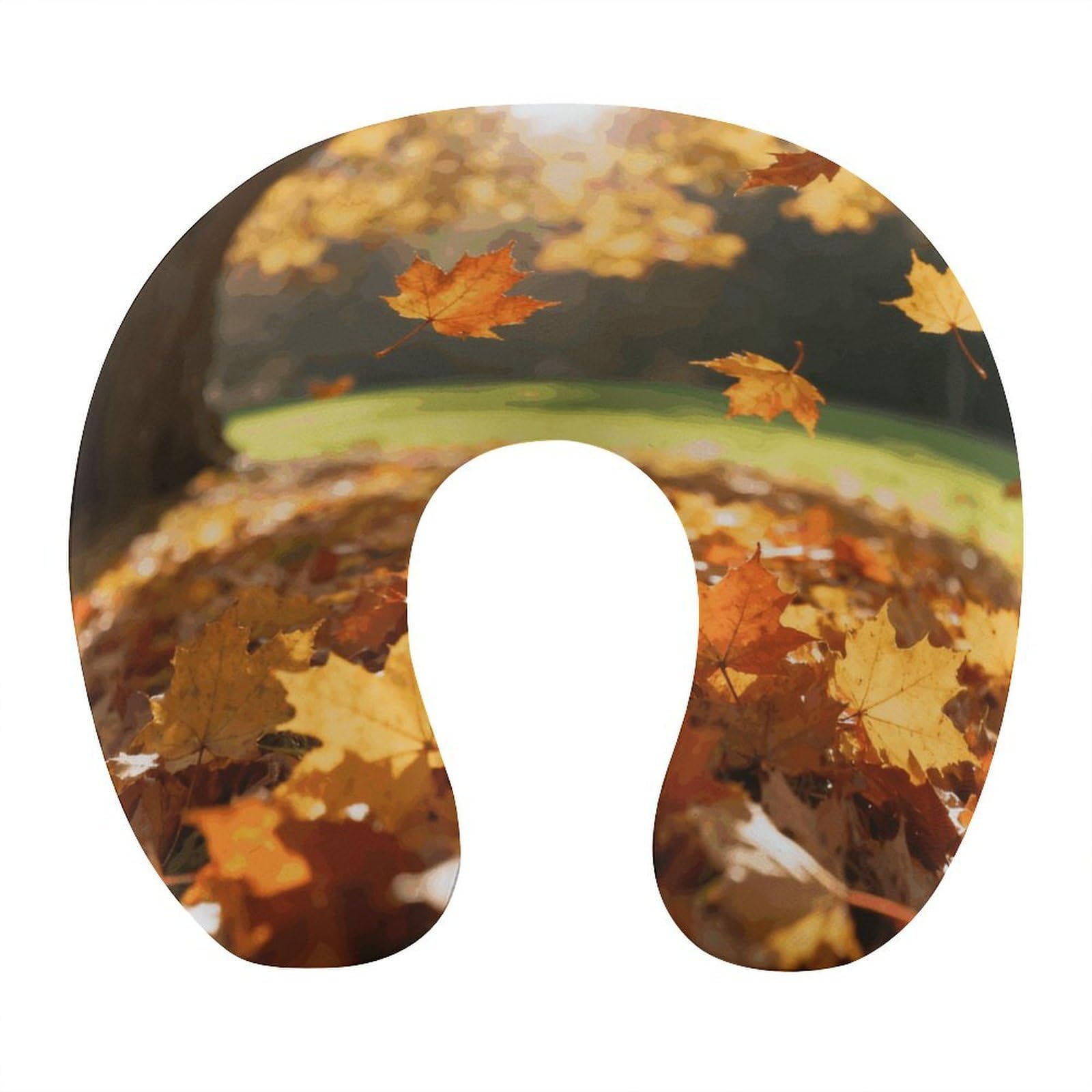 VstaDank Autumn Leaves Neck Pillow Soft Comfortable Travel U Shaped Pillows Portable Pillows for Shoulder Memory Foam Head Support Pillow for Airplane Car Home Office