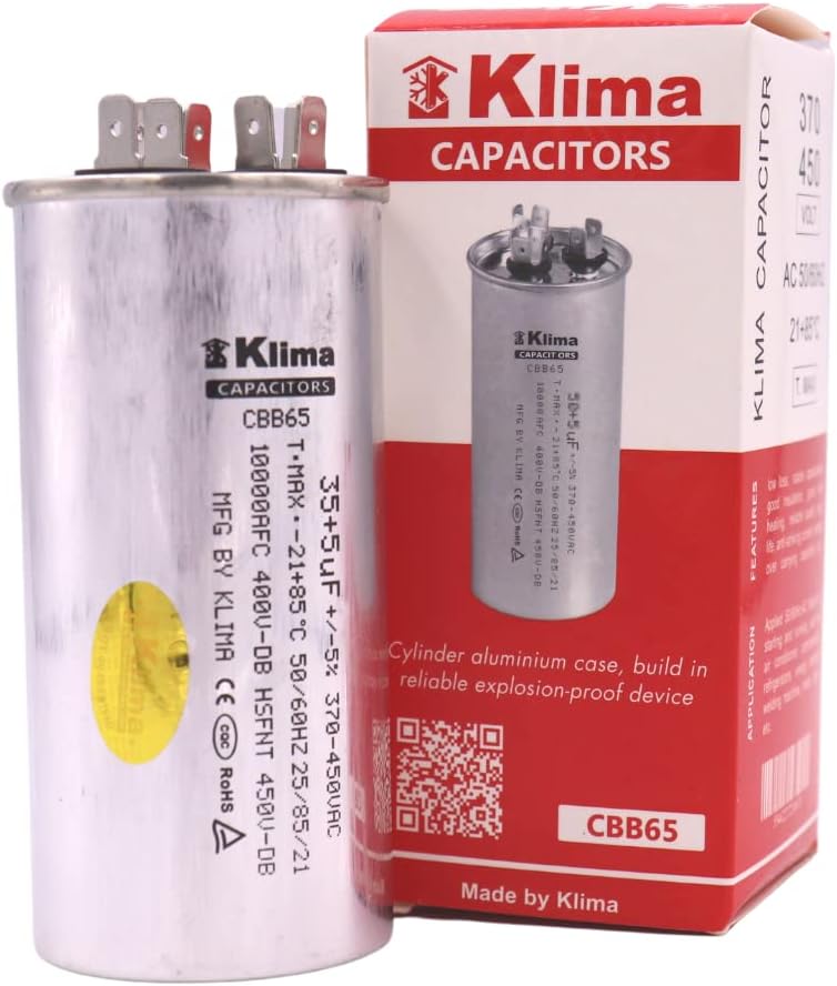 Klima Running Capacitor CBB65 35+5uF 370-450VAC Aluminum Foil Air Conditioning Start Capacitor