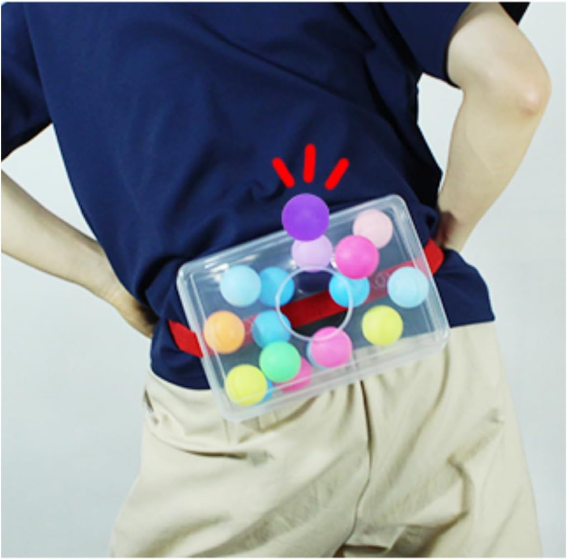 Korean Funny Games in Town Hip Shaking Play (Includes Straps+Hard Shaker Box+60 Balls+Storage Bag) Strap Shake Box, Indoor & Outdoor Event,Training Game
