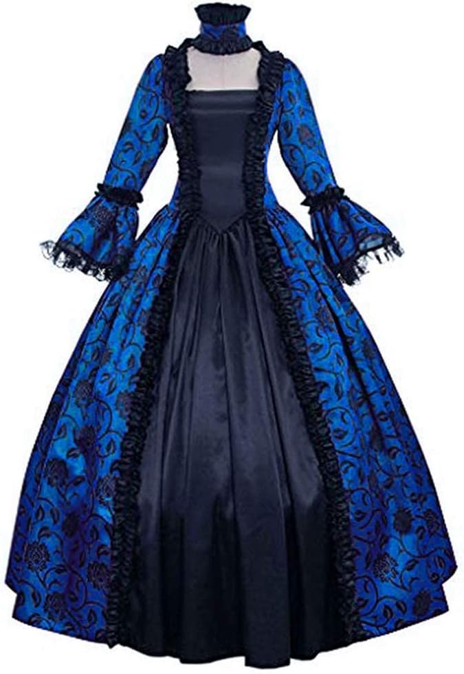 CountryWomen 18th Century Dress Long Halloween Party Costumes Women's Gothic Victorian Rococo Party Dresses